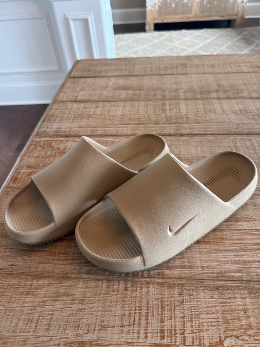 Nike Slide Sandals in Light Beige
